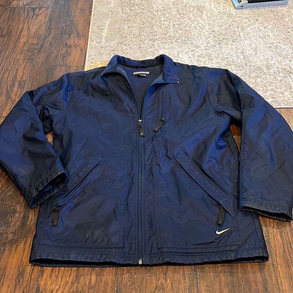 VTG‎ Nike Fleece Lined Windbreaker Navy size Medium in EUC